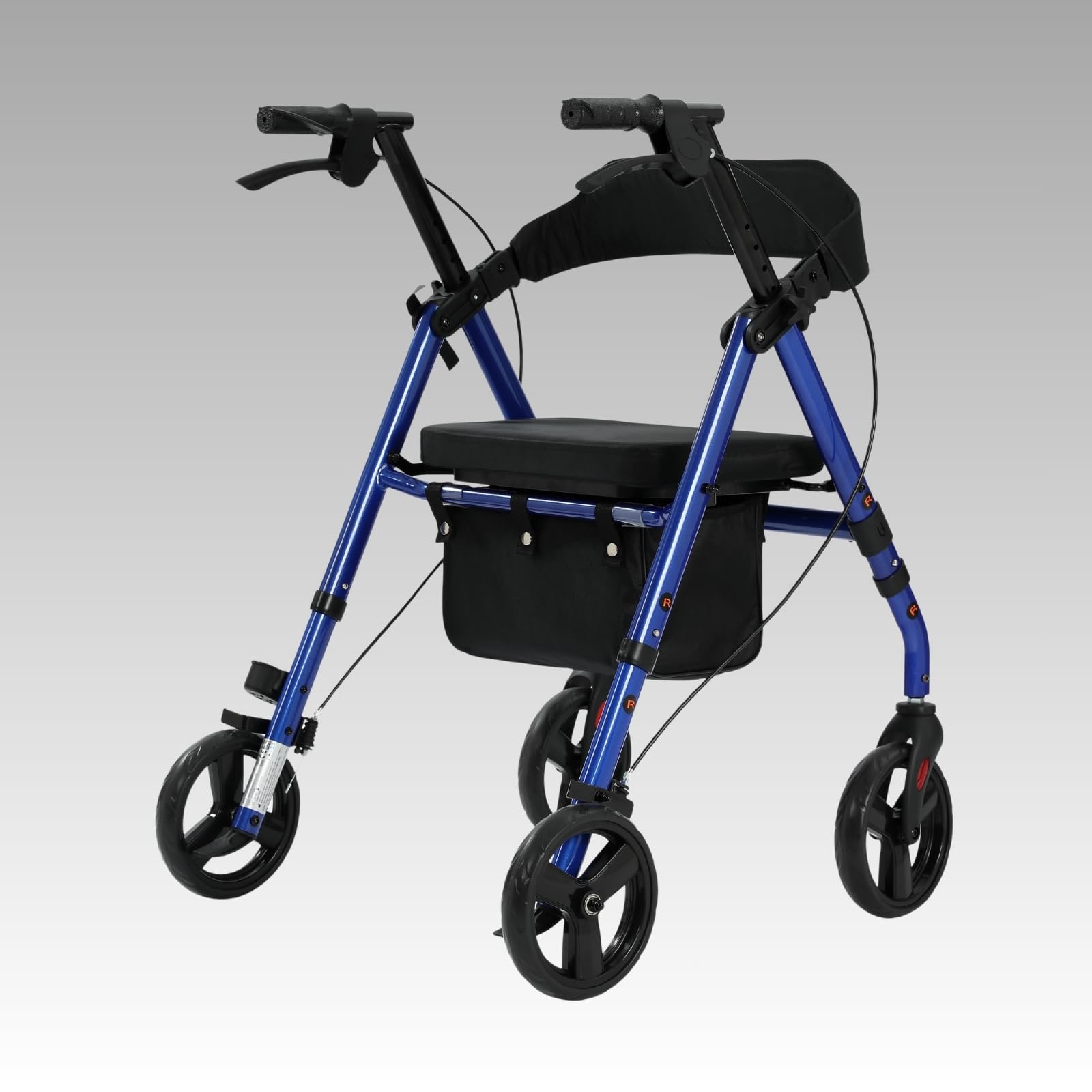 maxErgo Rollator Blau Gehhilfe mit Sitz faltbar