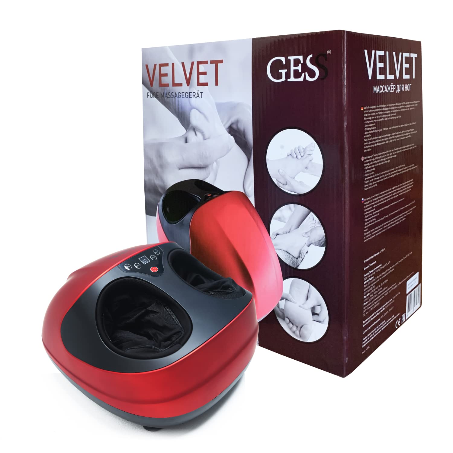 GESS GESS-610 Fußmassagegerät M rot elektrisch mit Wärme