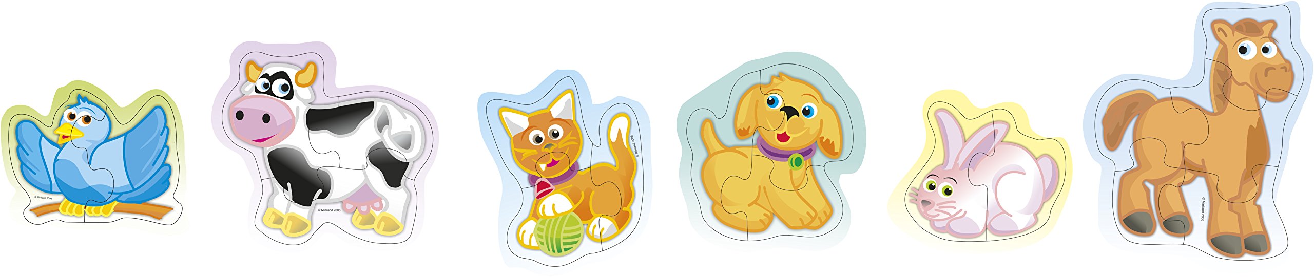 Miniland Flexi Form 35221 Tierpuzzle 6 Tiere 18 Teile