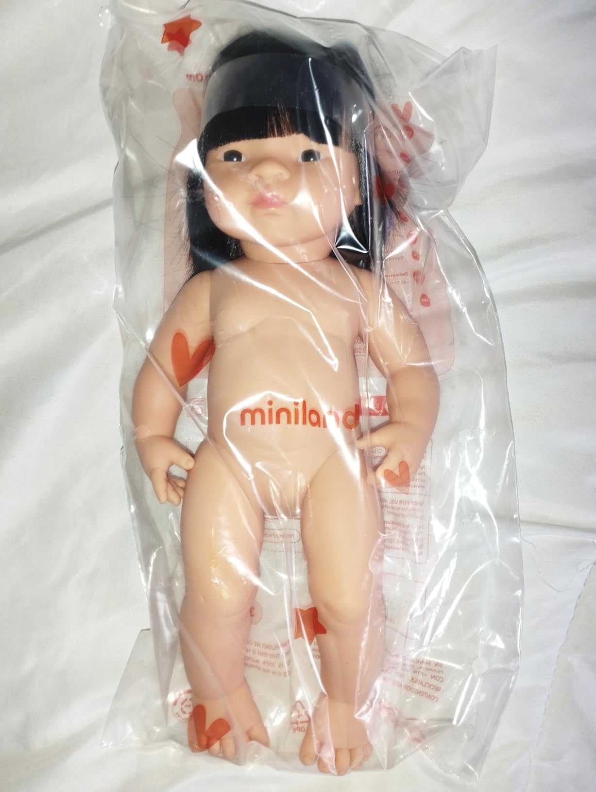 Miniland Babypuppe Asiatisches Mädchen 38 cm Vinyl