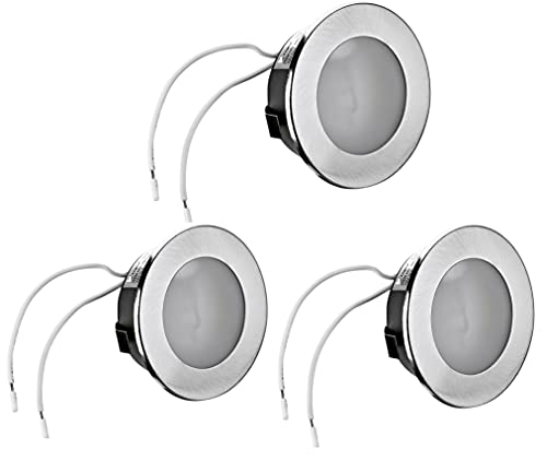 feinlux LED Einbauleuchte Set G4 12V 3x Silber-gebürstet