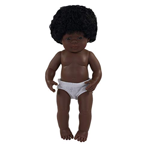 Miniland 31160 Babypuppe 38cm afroamerikanisches Mädchen Vinyl
