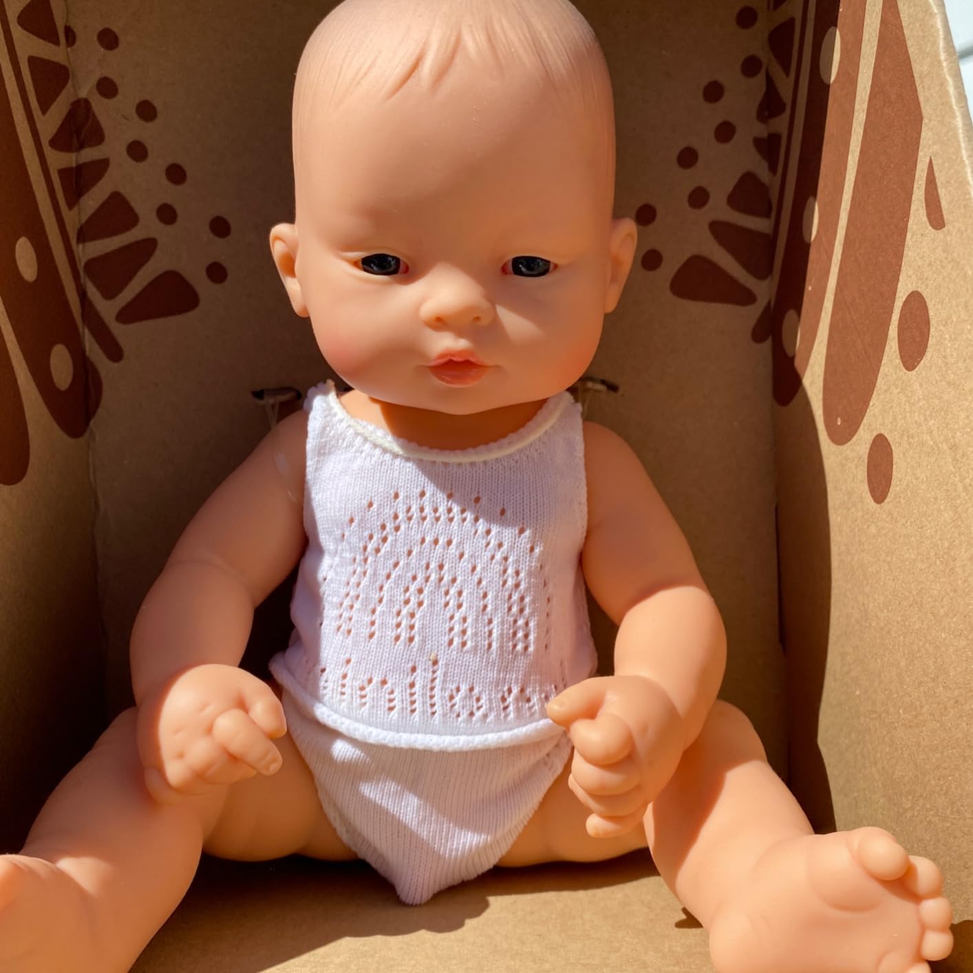 Miniland Dolls Babypuppe Junge 32 cm asiatisch Vinyl Unterwäsche