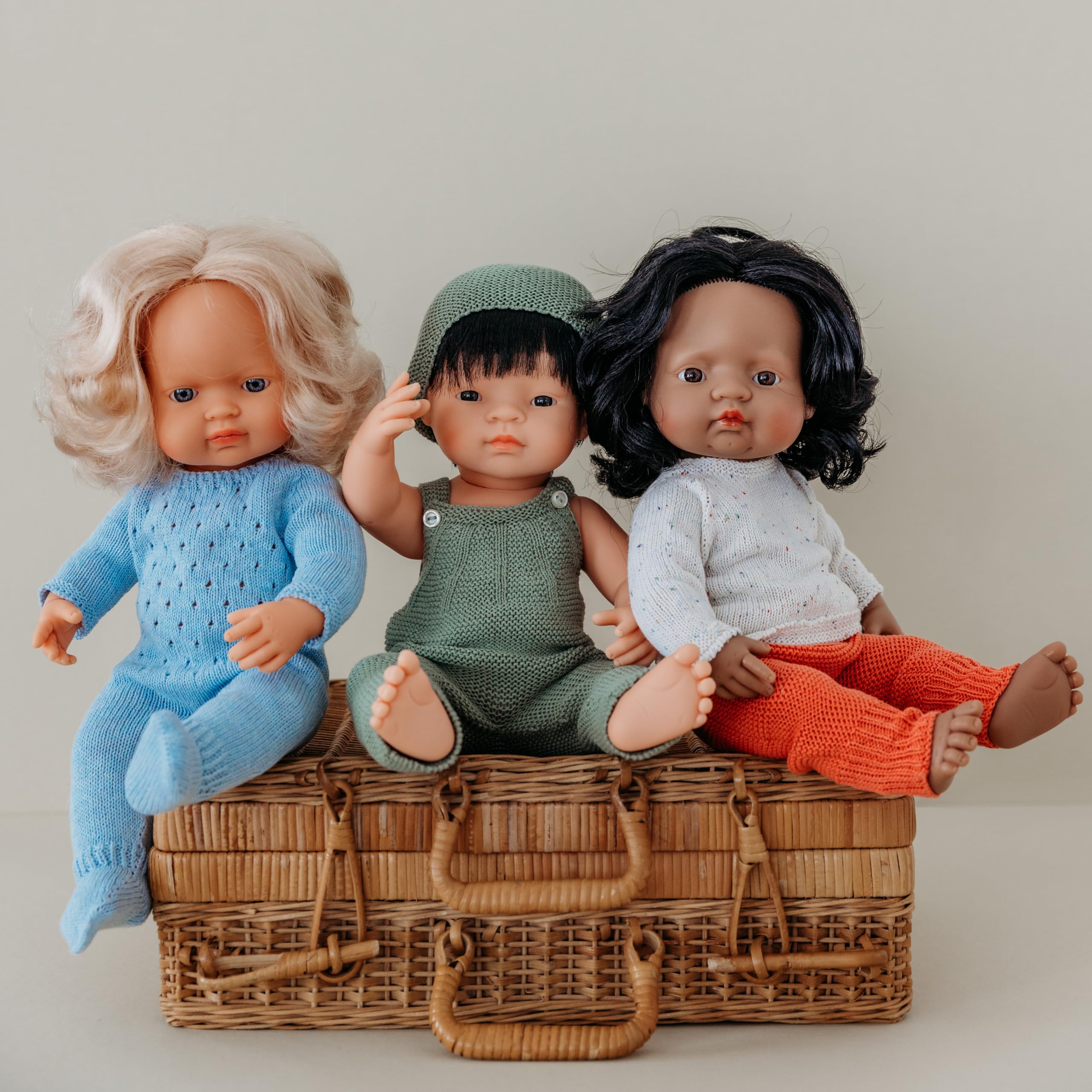 Miniland Babypuppe europäisches Mädchen 38cm Vinyl