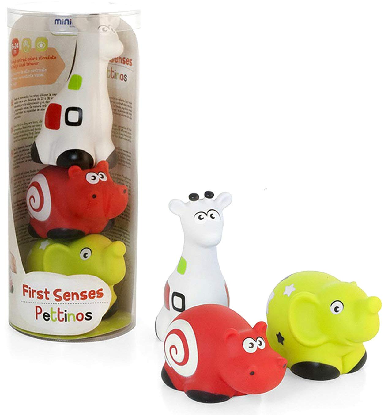 Miniland First Senses Pettinos Baby Spieltiere 3er Set Badewanne