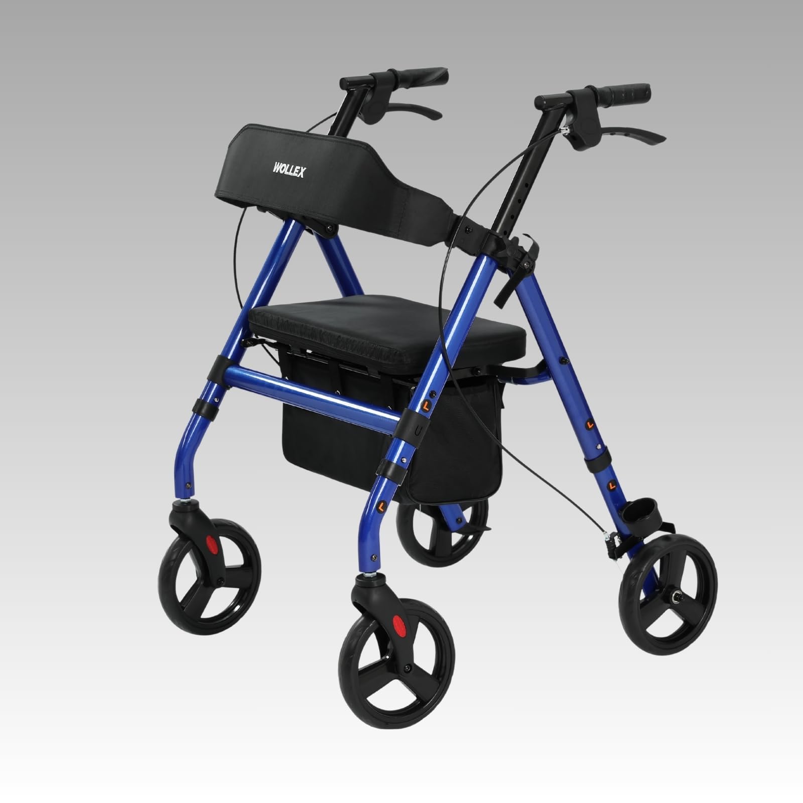 maxErgo Rollator Blau Gehhilfe mit Sitz faltbar