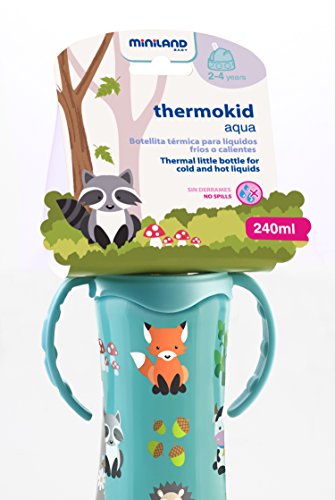 Miniland Nutrition Thermokid Aqua Trinkflasche Silber Edelstahl