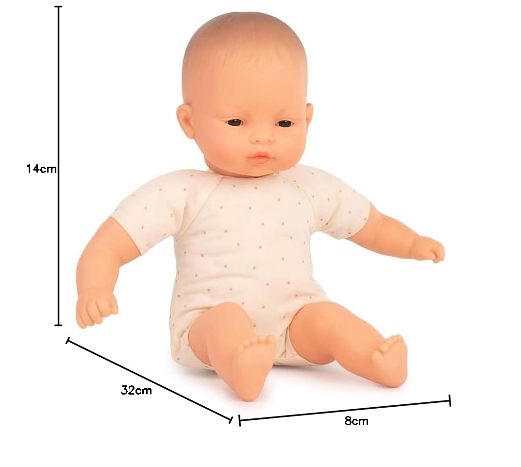 Miniland Dolls Babypuppe 32cm asiatisch Stoffkörper