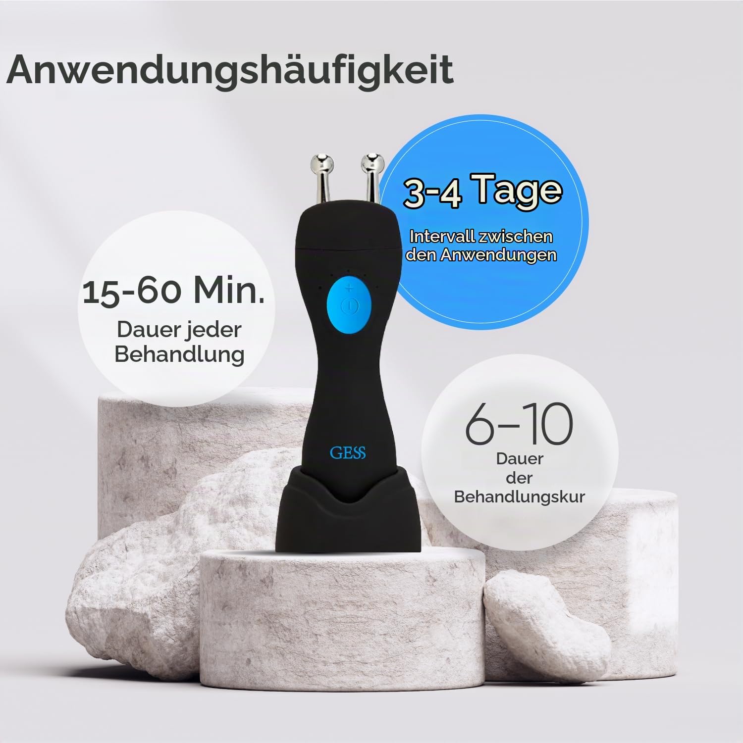 GESS MT Mikrostrom Gesichtsmassagegerät EMS Anti-Aging Batterie