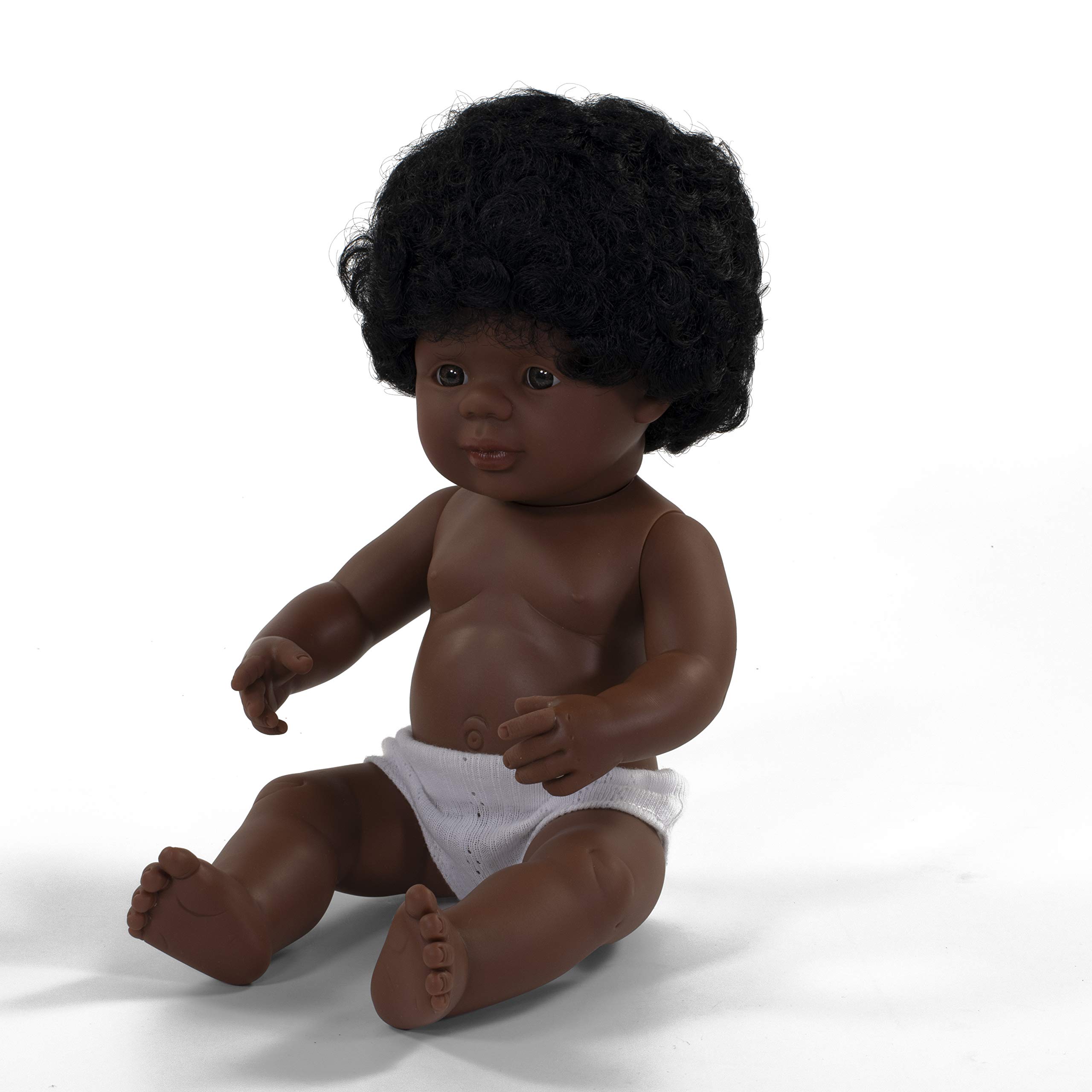 Miniland 31160 Babypuppe 38cm afroamerikanisches Mädchen Vinyl