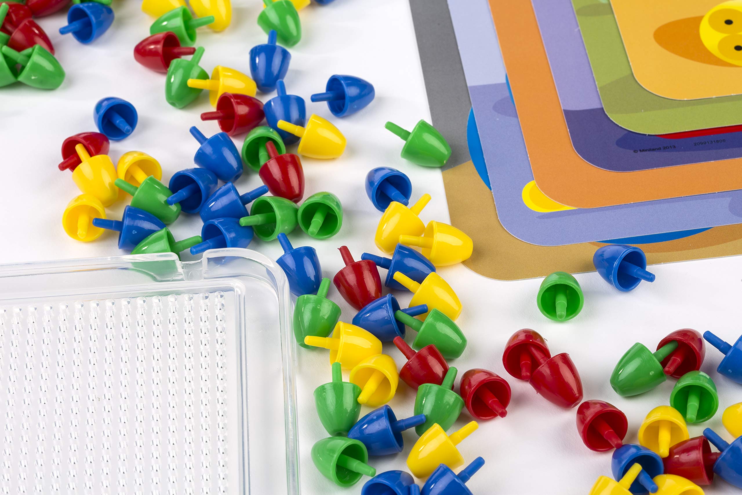Miniland Pegs 15 mm Mosaik Steckspiel 160 Teile Bunt