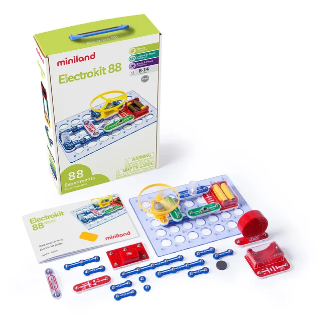 Miniland 99101 Experimentierkasten Schaltkreise 88 Übungen