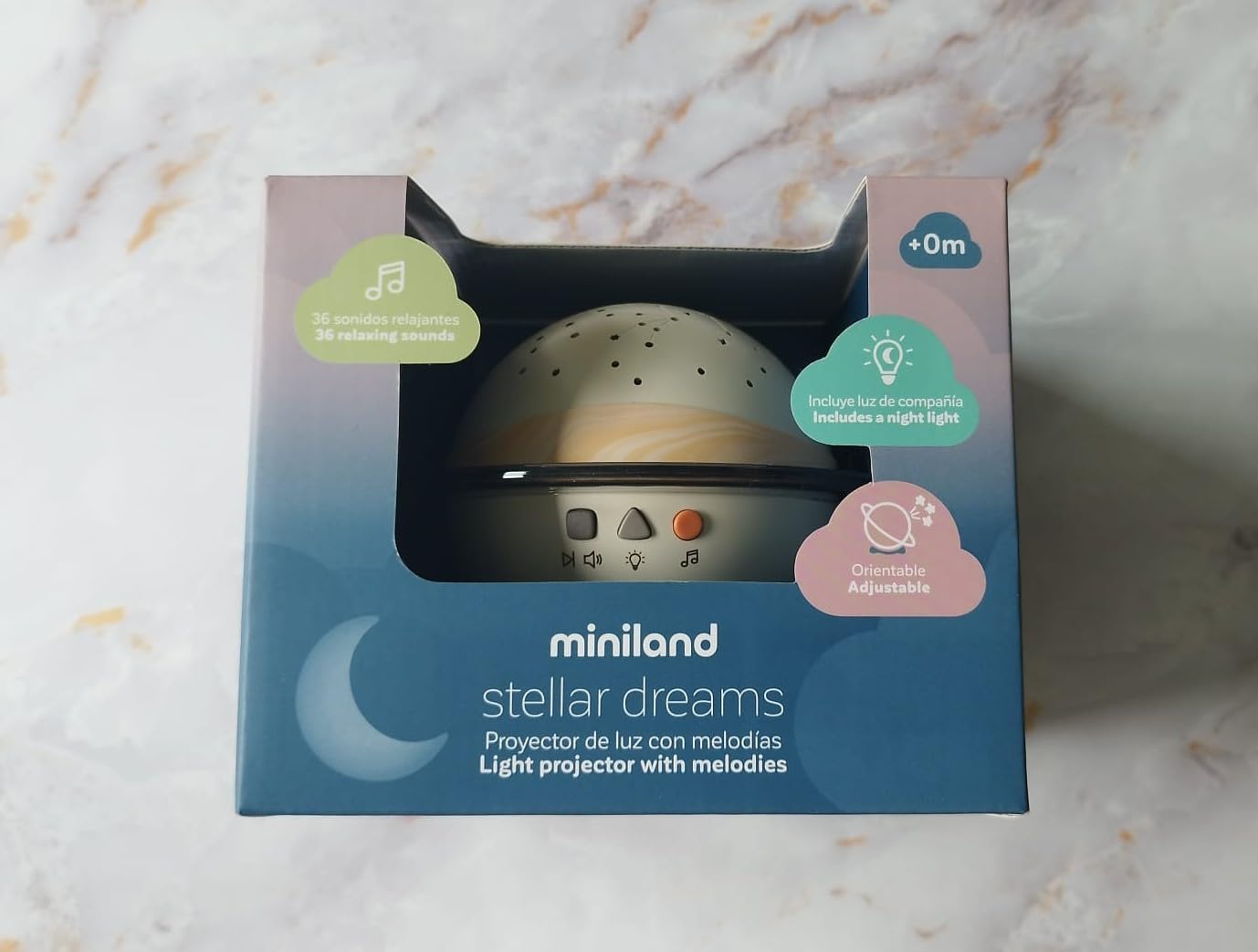 Miniland Stellar Dreams Sternprojektor Nachtlicht 36 Klänge