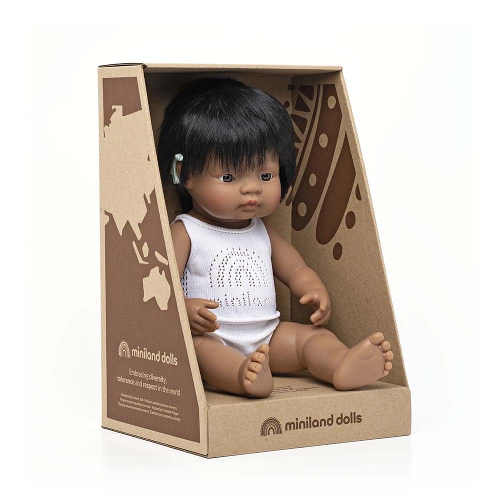 Miniland Puppe Südamerikanischer Junge 38cm Hörgerät