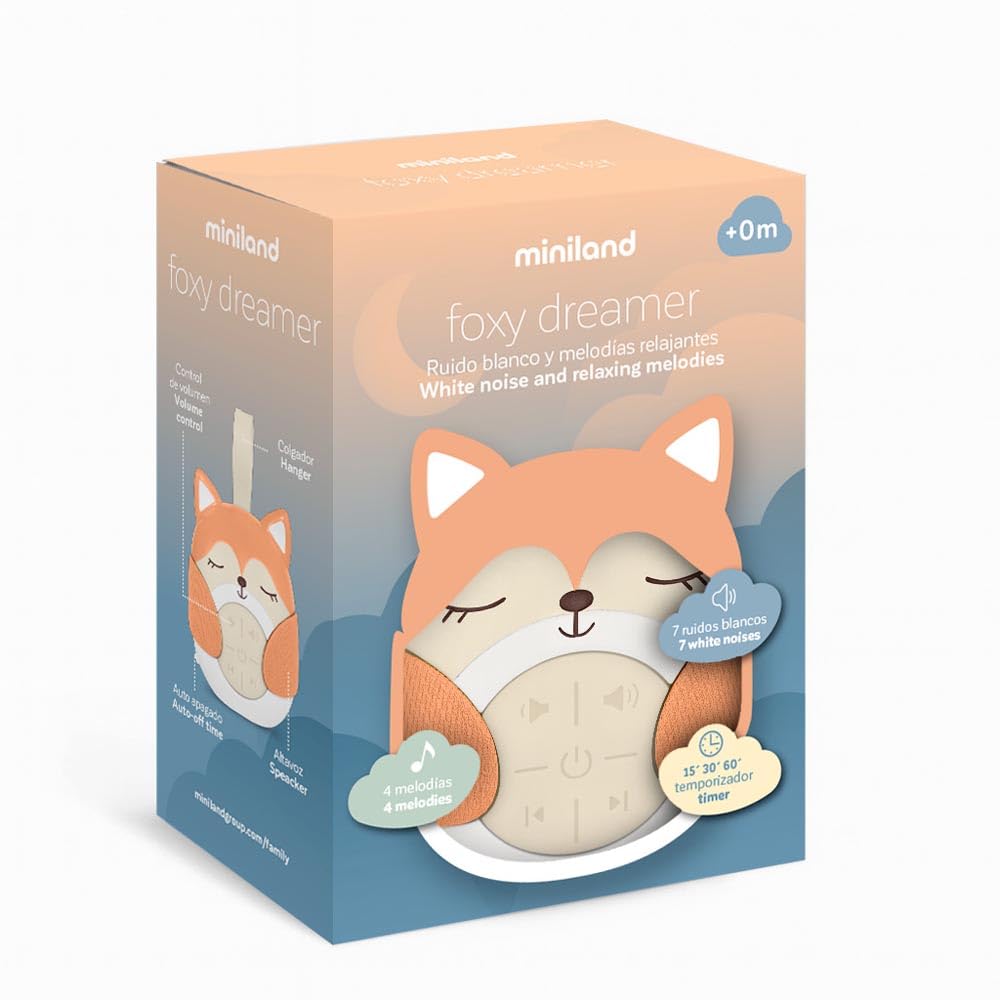 Miniland Foxy Dreamer Weißes Rauschen Einschlafhilfe Baby
