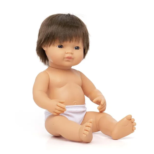 Miniland 31079 Babypuppe Junge 38cm braunhaarig Vinyl