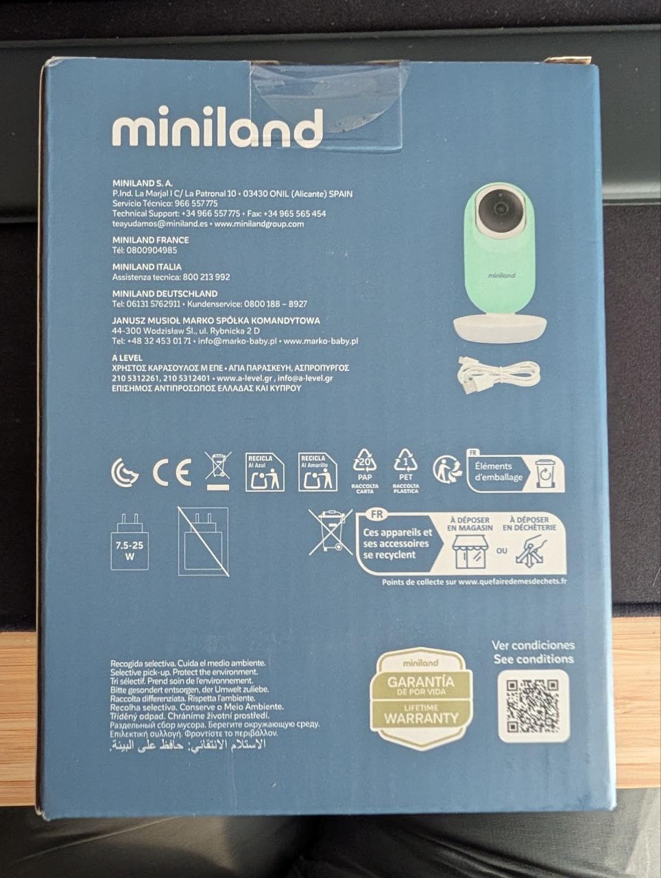 Miniland Digimonitor 5 Zoll Zusatzkamera HD Babyphone 300 m