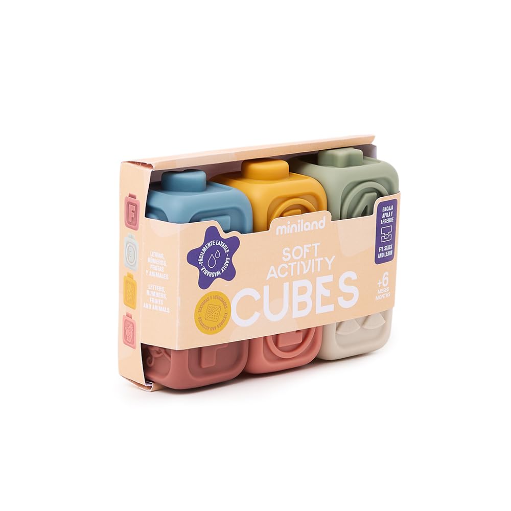 Miniland Soft Activity Cubes Silikonwürfel ab 6 Monaten
