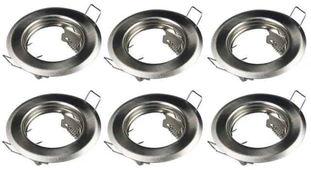 feinlux LED Einbaurahmen Einbaustrahler edelstahl 6er Set 55mm GU10