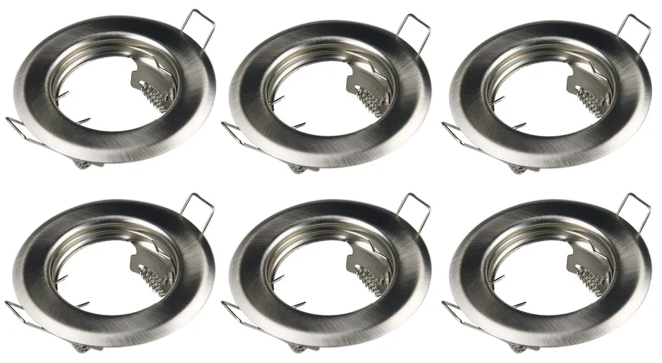 feinlux LED Einbaurahmen Einbaustrahler edelstahl 6er Set 55mm GU10