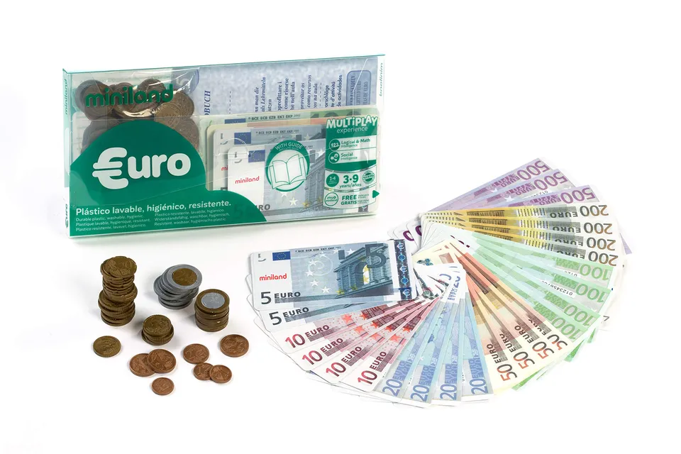 Miniland 31908 Euro-Set Spielgeld 108-tlg Rechengeld