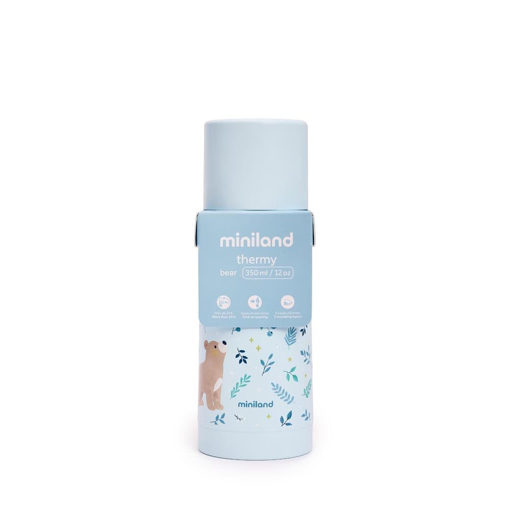 Miniland Thermosflasche 350 ml Bear Blau Edelstahl