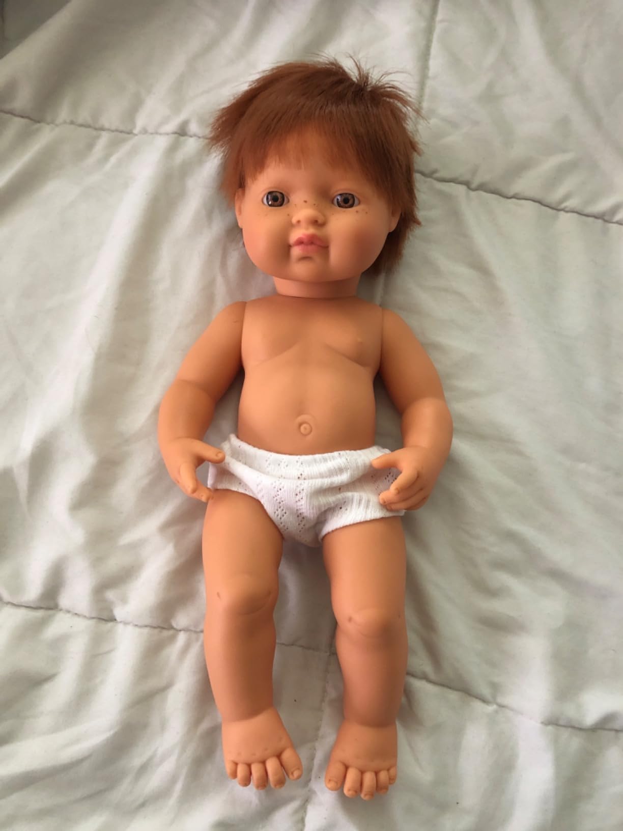 Miniland 31049 Babypuppe Junge 38 cm rothaarig