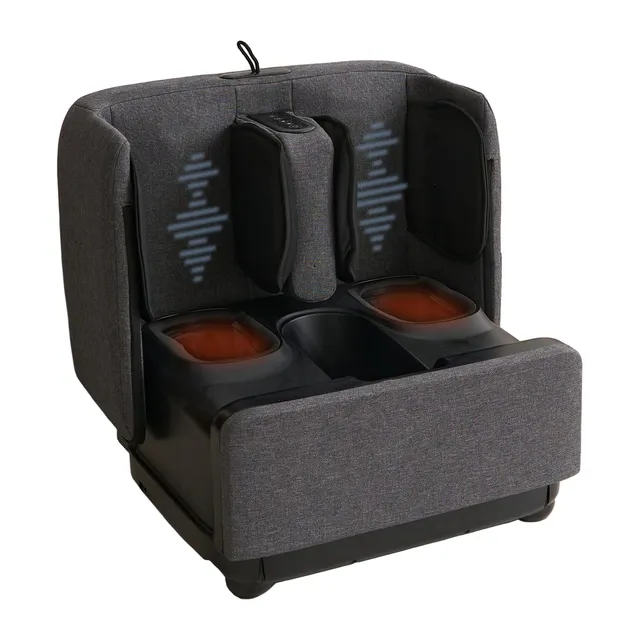 GESS PUF 3-in-1 Fußmassagegerät Shiatsu Wärme Grau