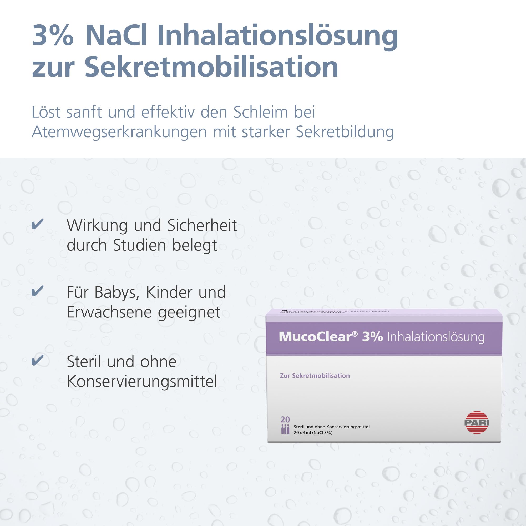 PARI MucoClear 3% Inhalationslösung 20x4ml hypertone Kochsalzlösung