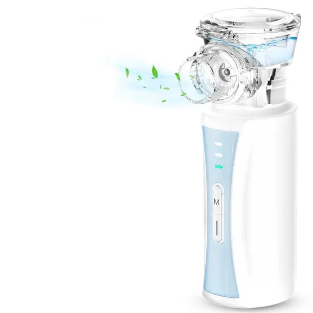 NIKYPJ Inhaler Inhalator USB blau-weiß Mesh-Vernebler 1-5 µm