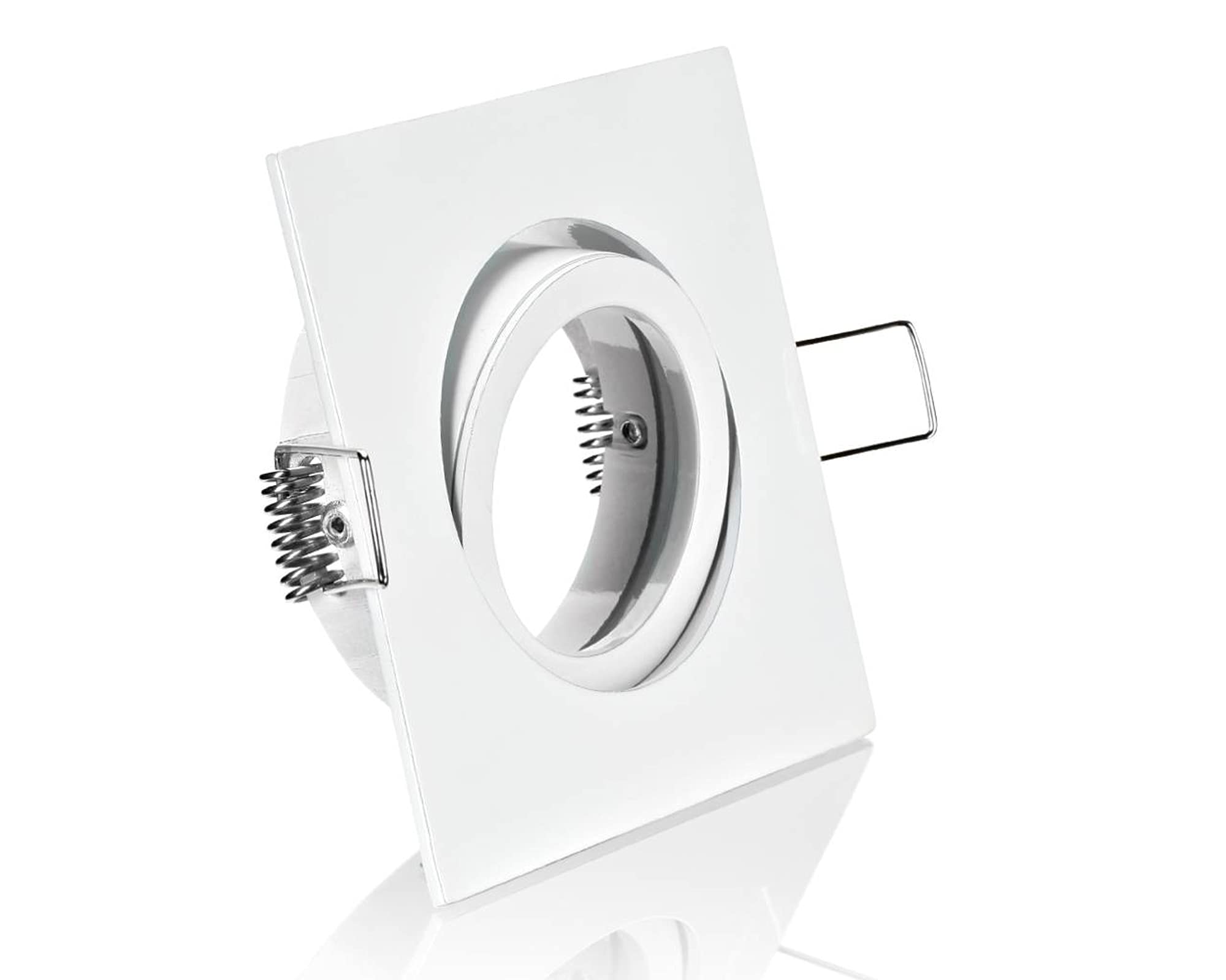 feinlux LED Einbaurahmen Einbaustrahler weiß eckig schwenkbar GU10