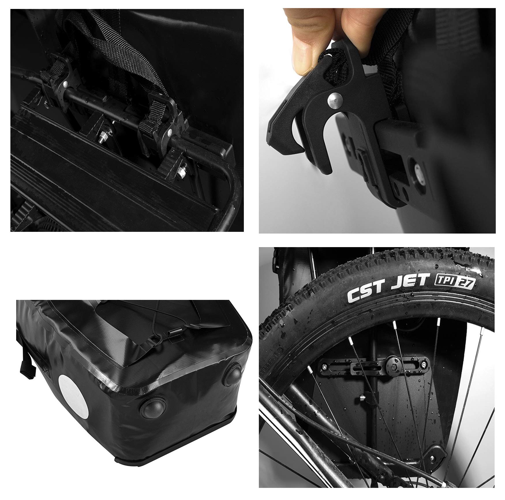 smartEC Fahrradtaschen Seitentasche 25L wasserdicht schwarz