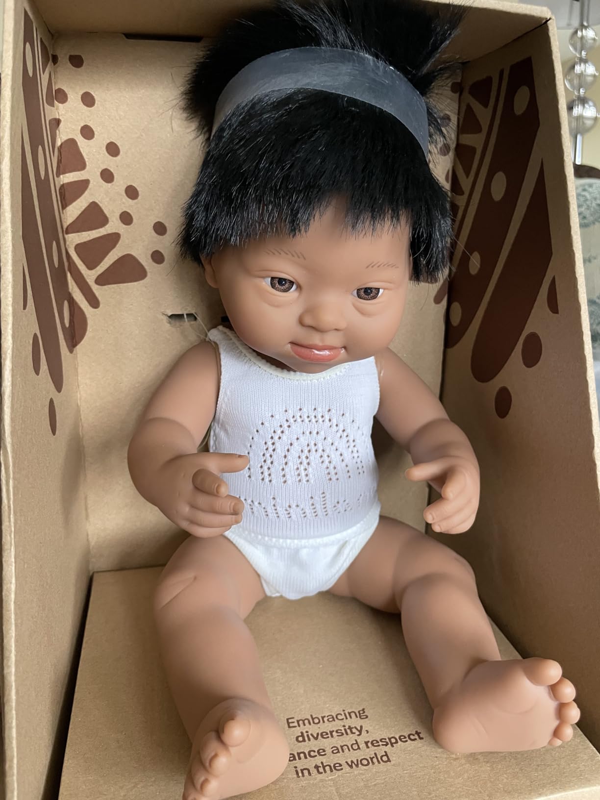 Miniland Dolls 31267 Babypuppe Junge 38 cm Down Syndrom