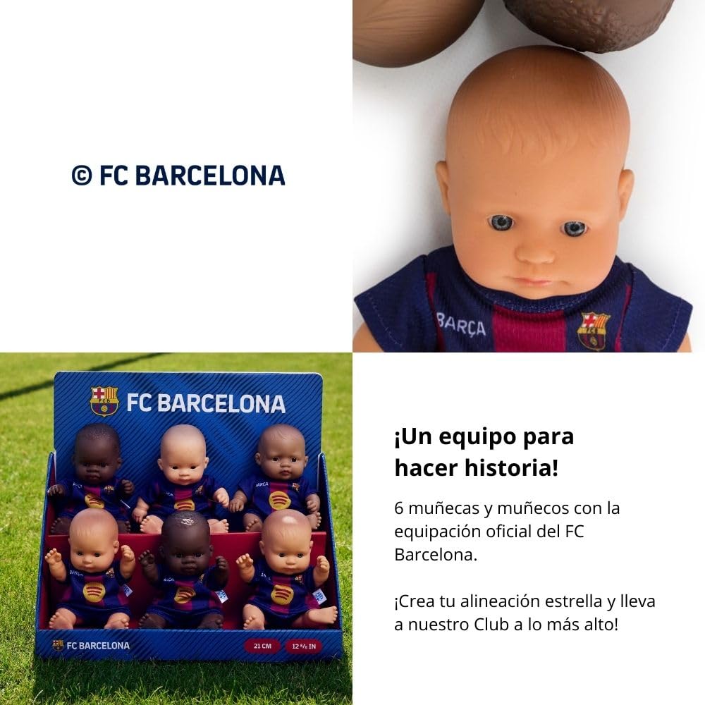 Miniland FC Barcelona Puppe 21cm Trikot Barça kaukasisch