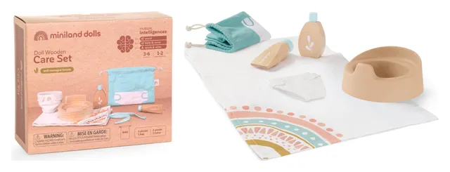 Miniland Dolls Hygiene Set 94061 Puppenzubehör Holz