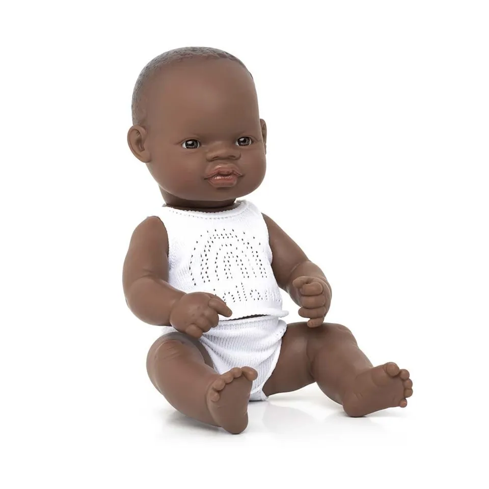 Miniland Dolls 31353 Babypuppe Junge 32 cm afrikanisch