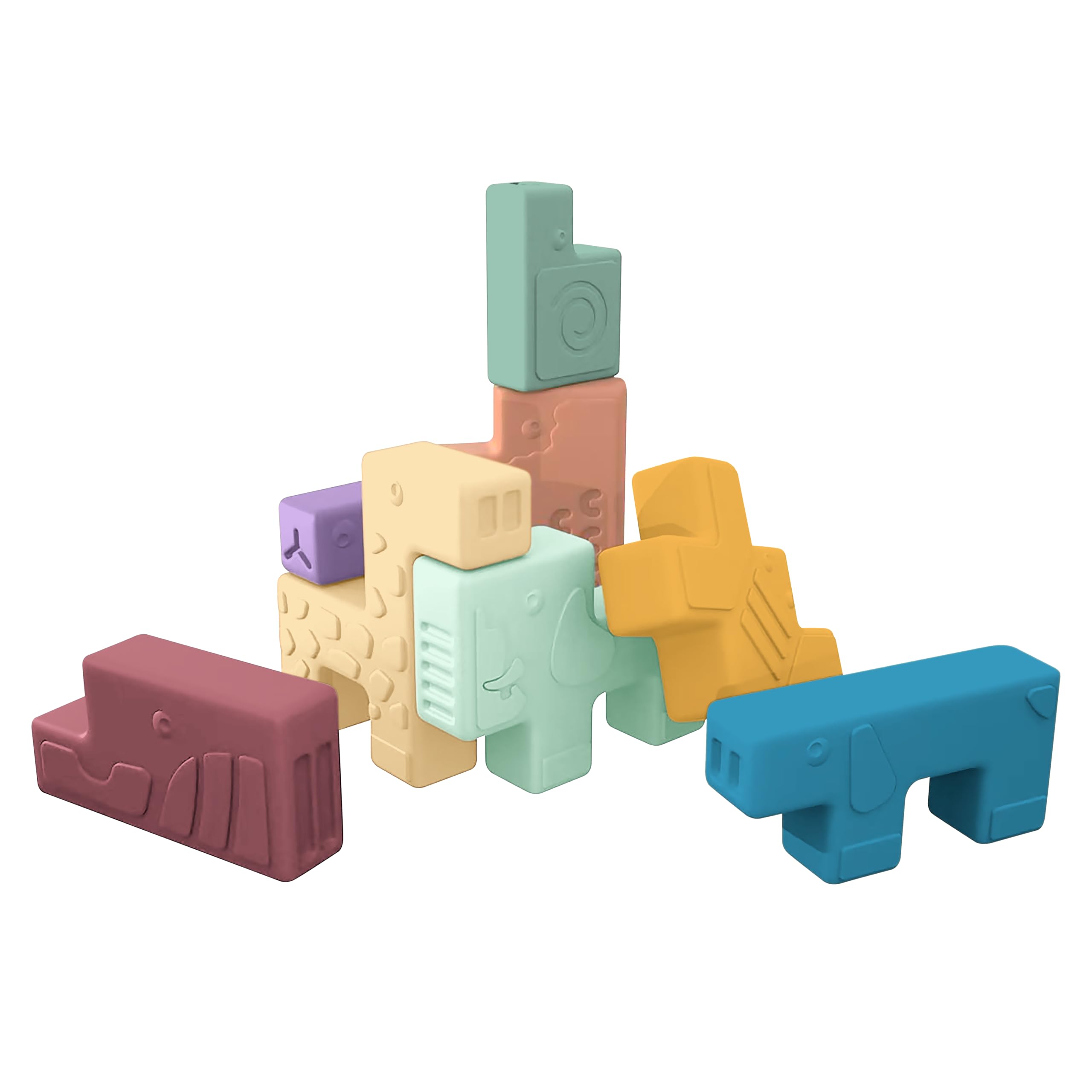 Miniland Soft Animal Blocks Steckpuzzle 10-tlg ab 18 M.