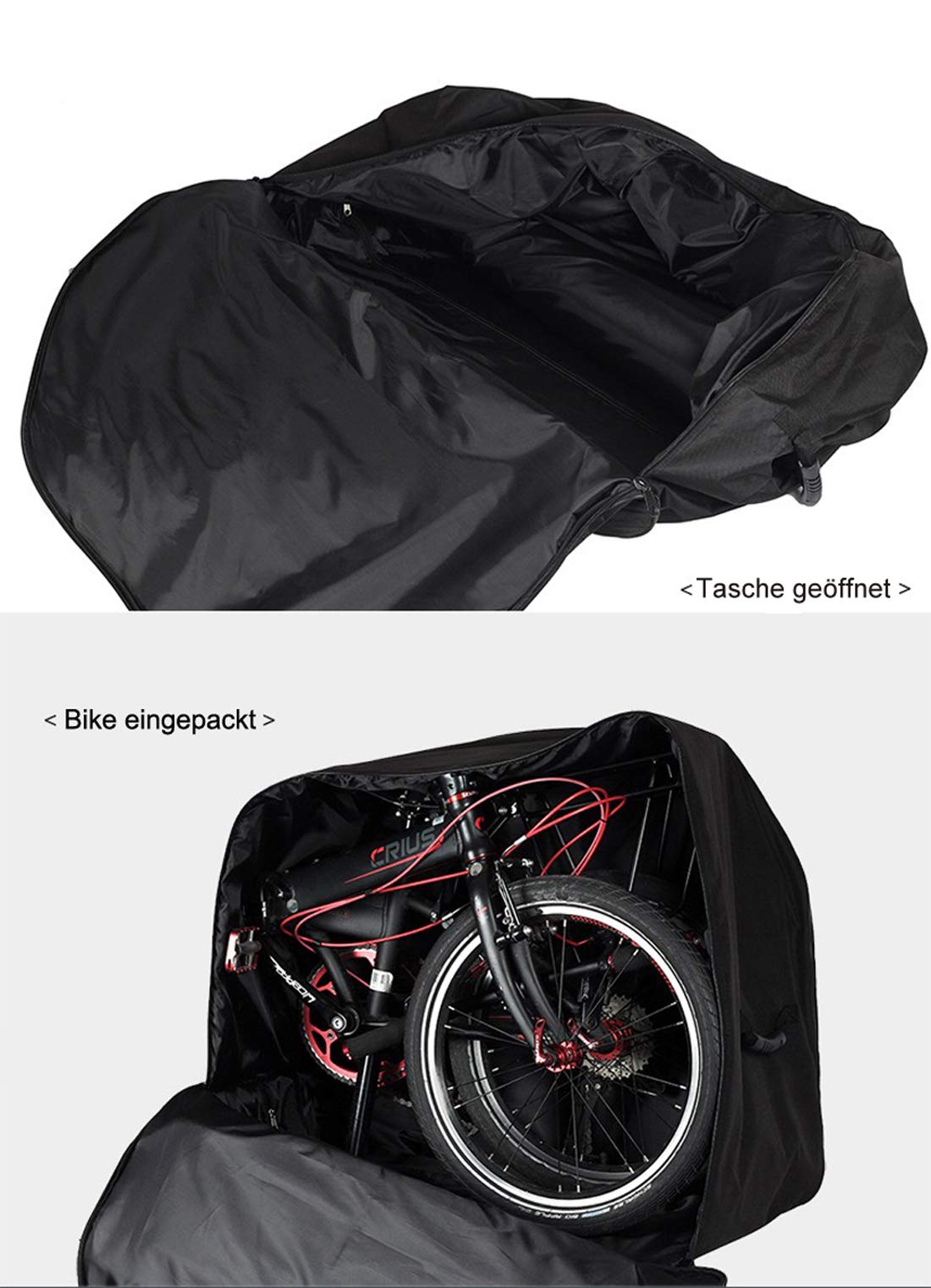 smartEC Fahrradtaschen Trolley 20 Zoll Transporttasche Rollen