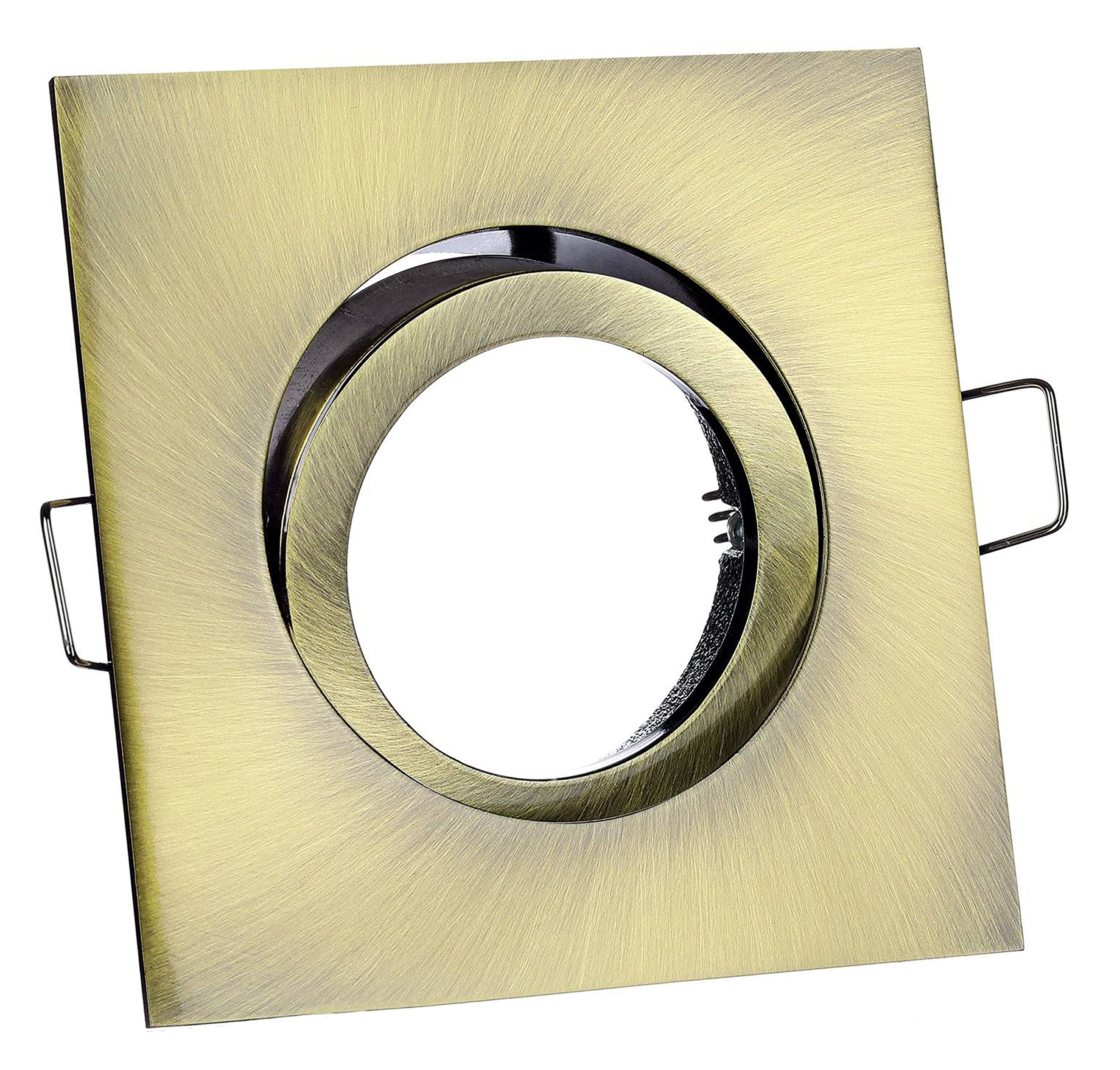feinlux LED Einbaurahmen eckig altmessing GU10 Spot