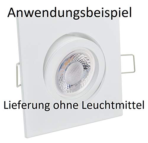 feinlux LED Einbaurahmen Einbaustrahler weiß eckig schwenkbar GU10