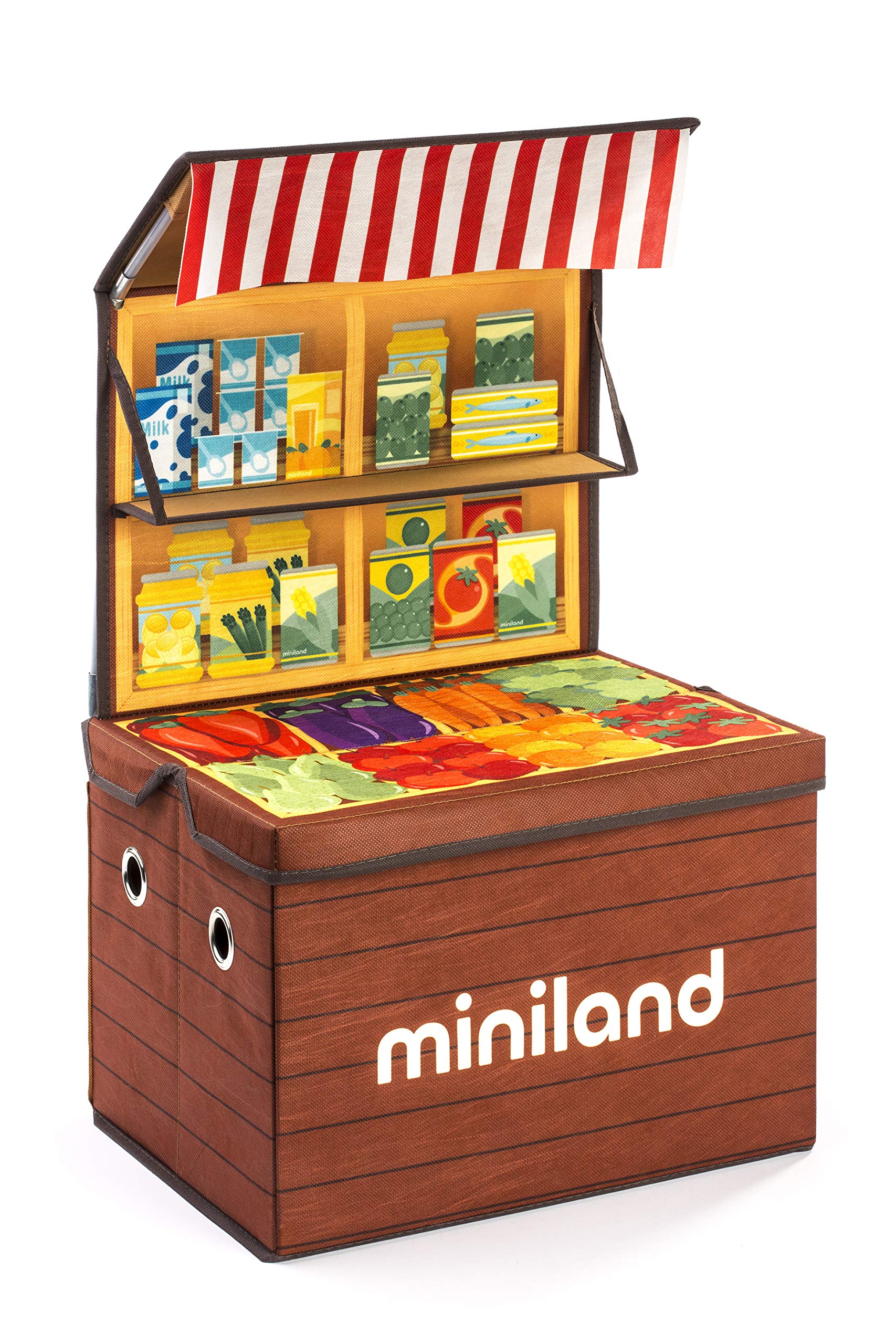 Miniland Market Box Spielladen Truhe 70 cm Markt