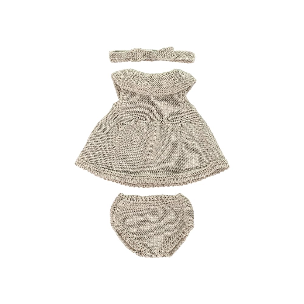 Miniland Strick-Set Puppenkleidung 40 cm beige eco
