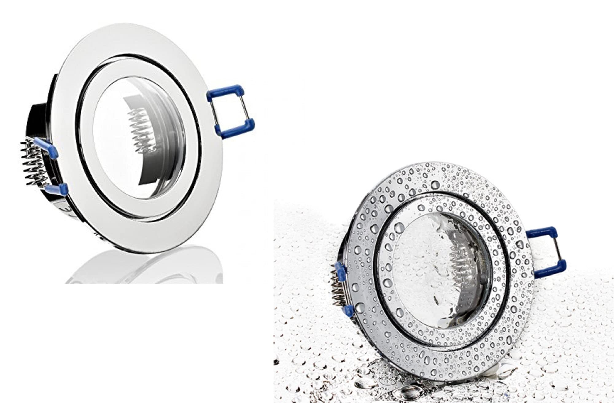 feinlux LED Einbaustrahler Bad IP44 Einbauspot chrom ohne Leuchtmittel