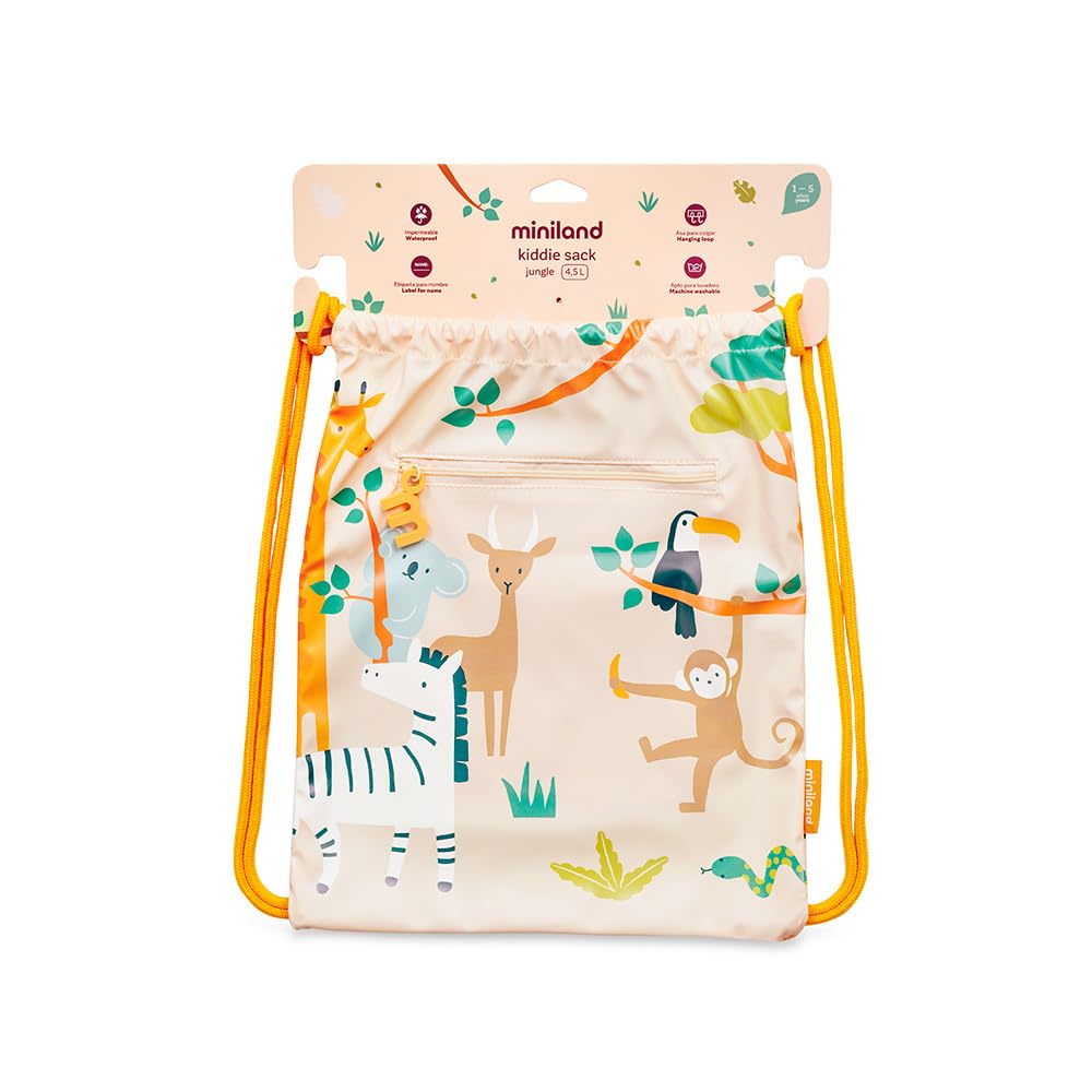 Miniland Classroom Turnbeutel 4,5l Jungle wasserdicht