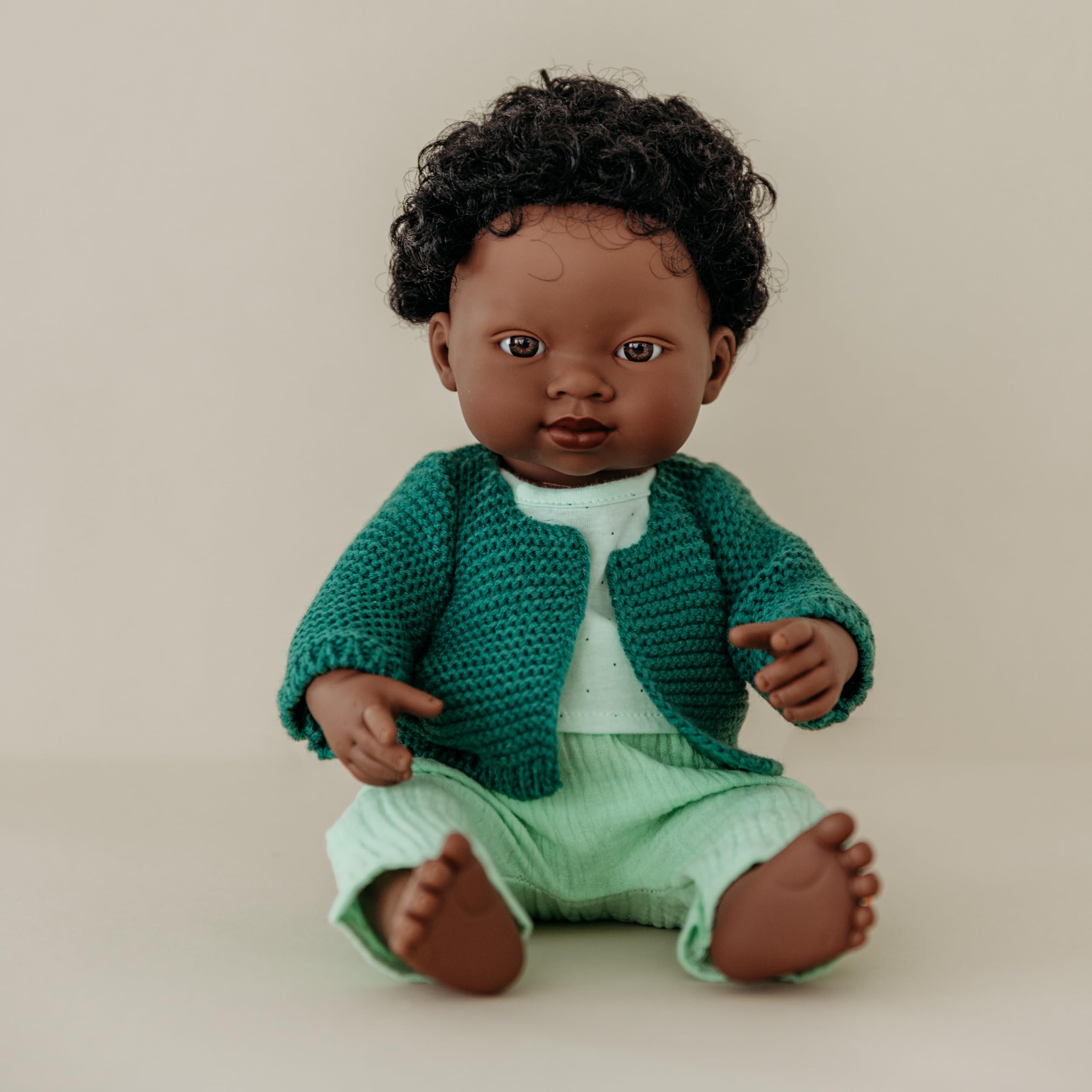 Miniland 31053 Babypuppe Afrikanischer Junge 38 cm Puppe