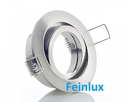 feinlux LED Einbaurahmen Einbaustrahler silber schwenkbar 10er Set GU10