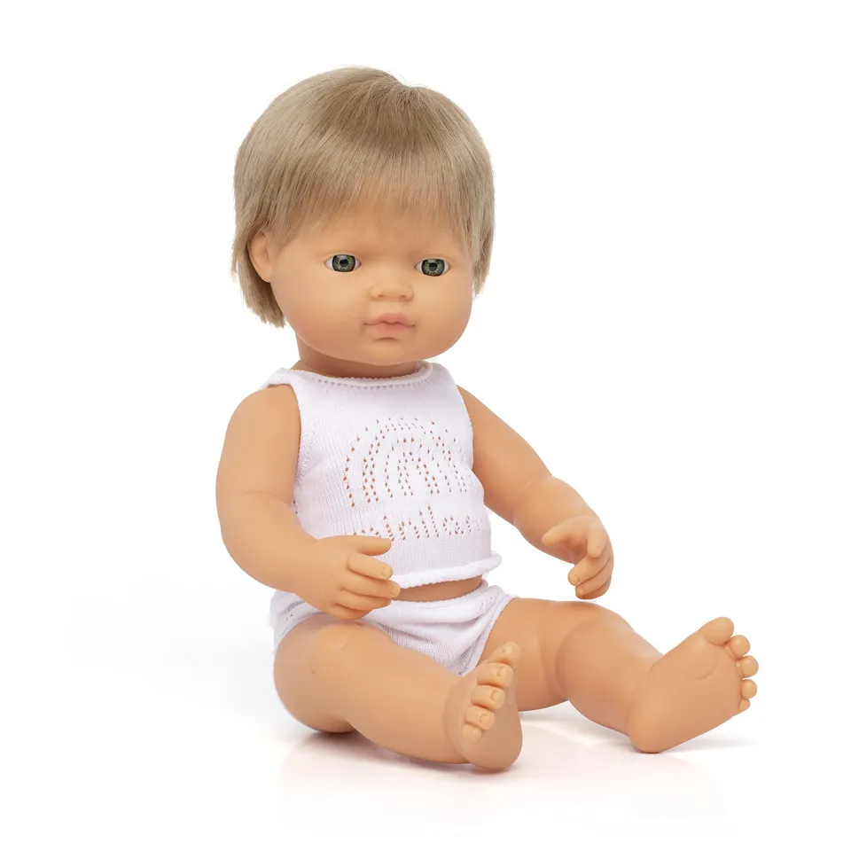 Miniland Dolls Babypuppe Junge 38 cm europäisch blond