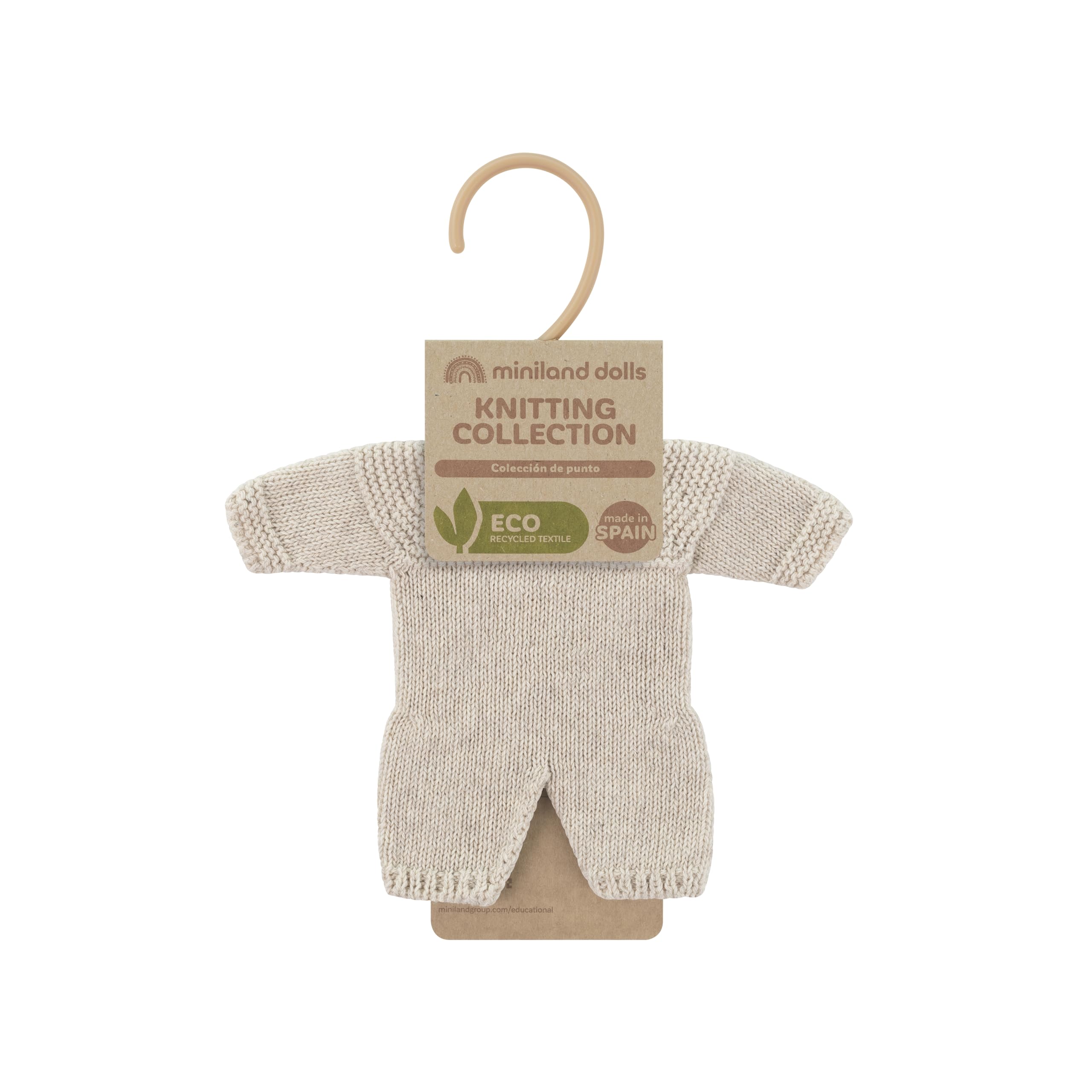 Miniland Dolls Strickpyjama beige für 21 cm Puppen Recycling
