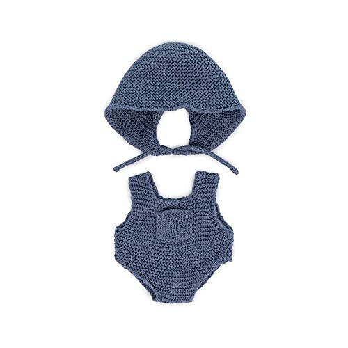 Miniland Dolls Strickset Strampler Mütze blau 21 cm