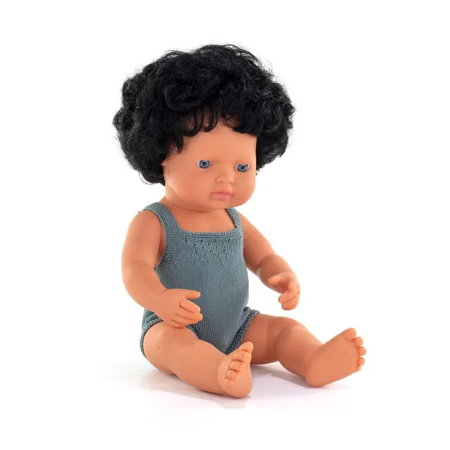 Miniland Colourful Babypuppe 38 cm braun lockig Vanilleduft